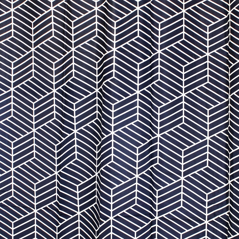 CORTINA PARA BAÑO NAUTICA POLIE STER 180X180CM DISEÑO AZUL - 3