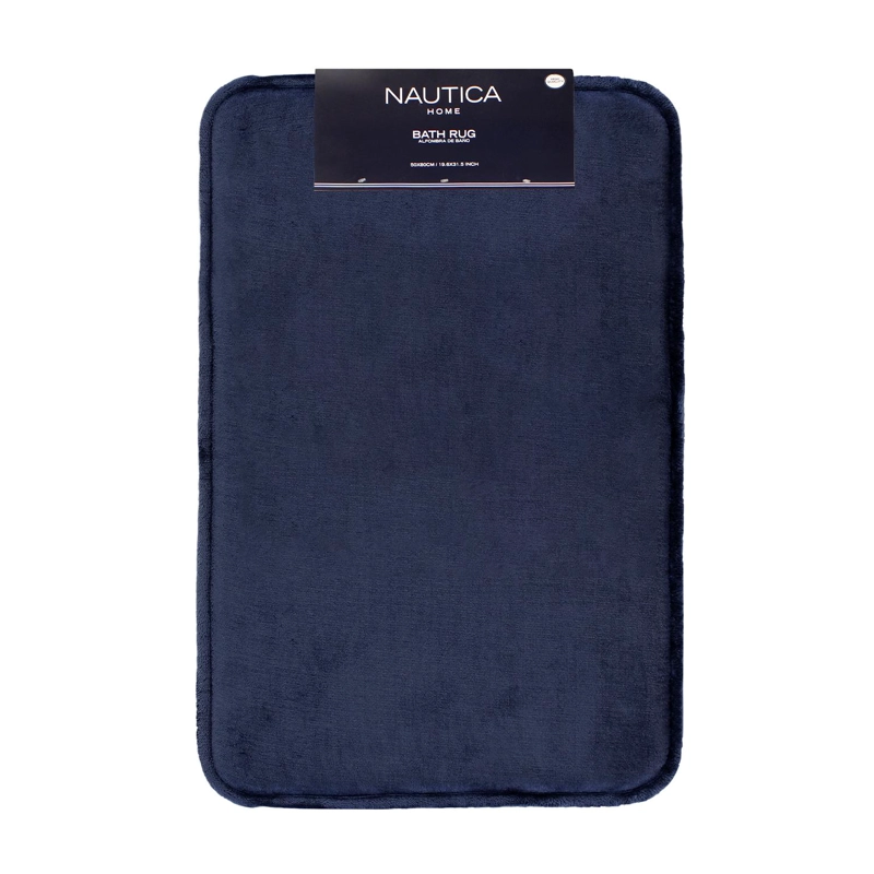 ALFOMBRA DE BAÑO NAUTICA FLANNEL 50X80CM ABSORBENTE AZUL MARINO - 6