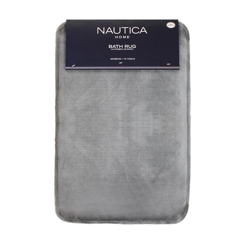ALFOMBRA DE BAÑO NAUTICA FLANNEL 40X60CM ANTIDESLIZANTE GRIS - 1