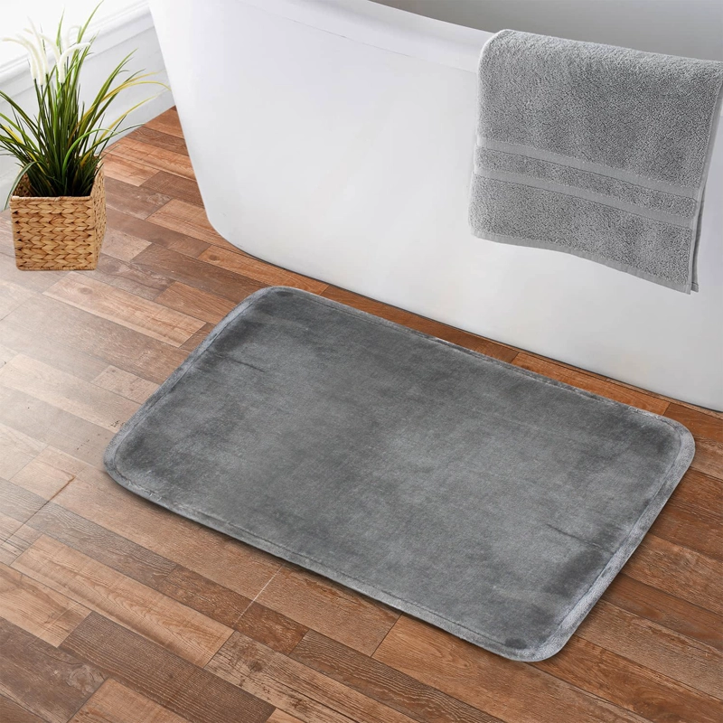 ALFOMBRA DE BAÑO NAUTICA FLANNEL 40X60CM ANTIDESLIZANTE GRIS - 3