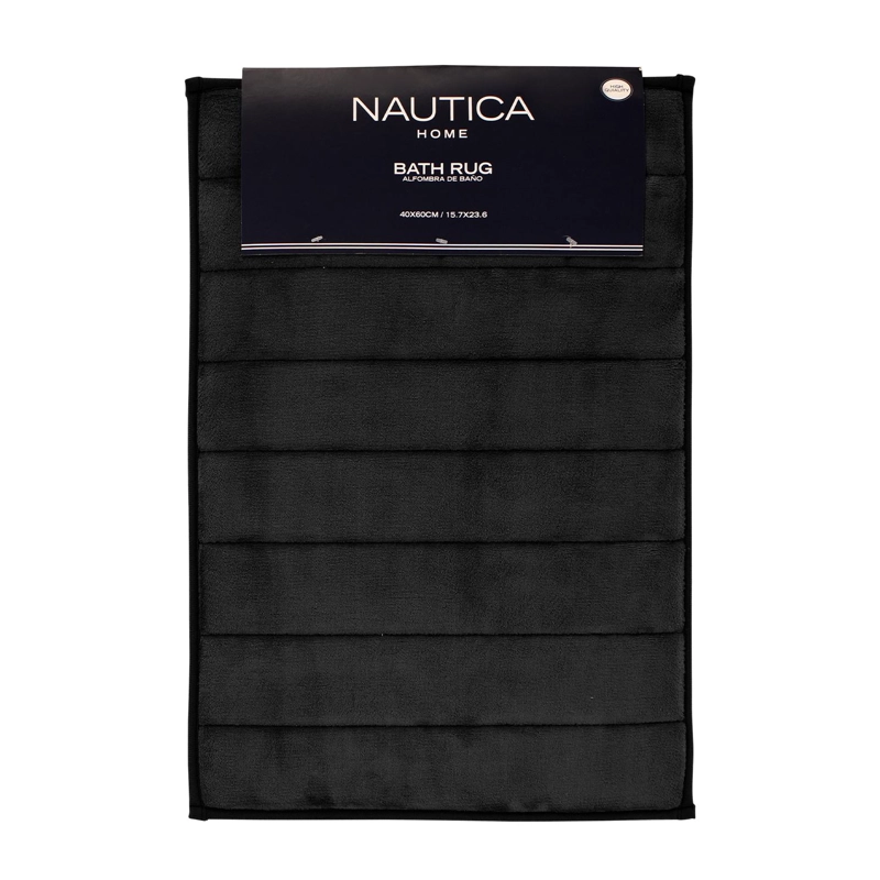 ALFOMBRA DE BAÑO NAUTICA 40X60CM CORALINA ULTRA SUAVE NEGRO - 1