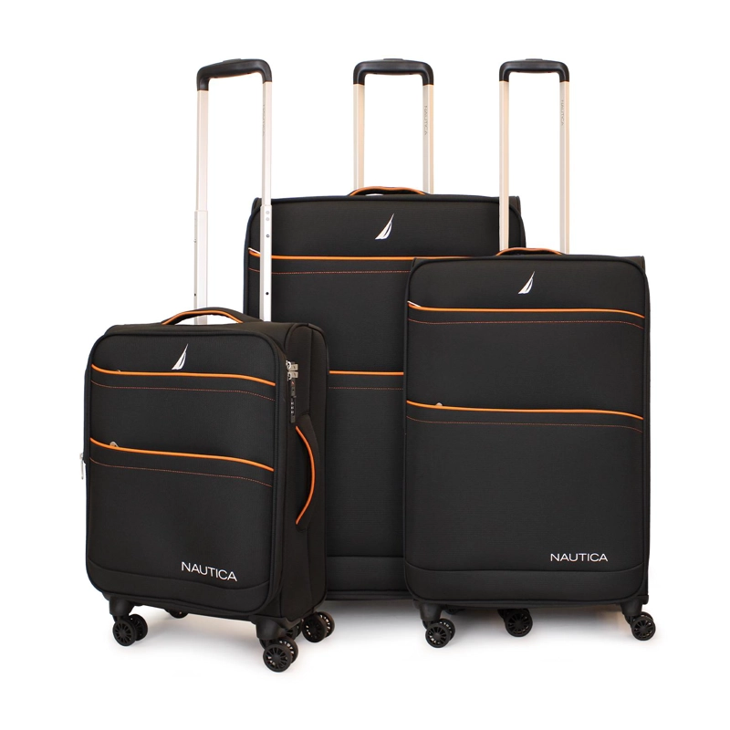 SET DE 3 MALETAS  BLANDAS DE TELA S+M+L NAUTICA LISBOA NEGRA - 1