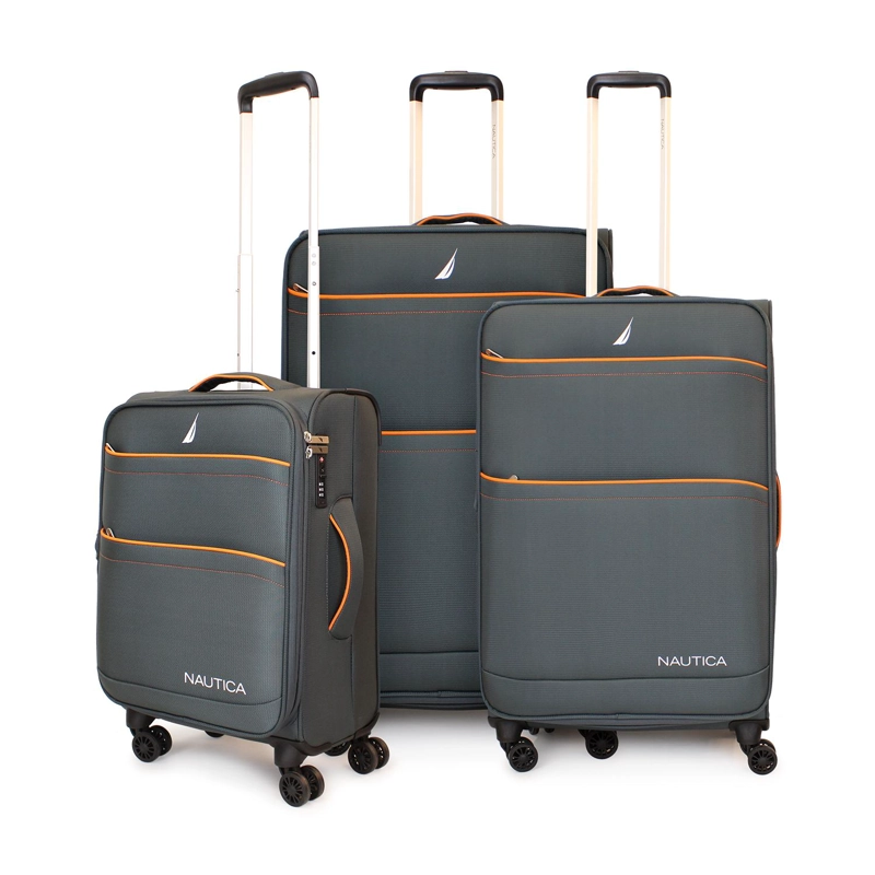 SET DE 3 MALETAS BLANDAS DE TELA S+M+L NAUTICA LISBOA GRIS - 1