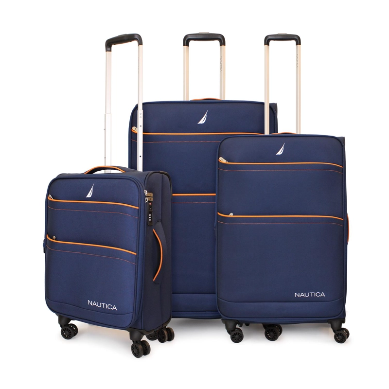 SET DE 3 MALETAS BLANDAS  DE TELA S+M+L NAUTICA LISBOA AZUL - 1