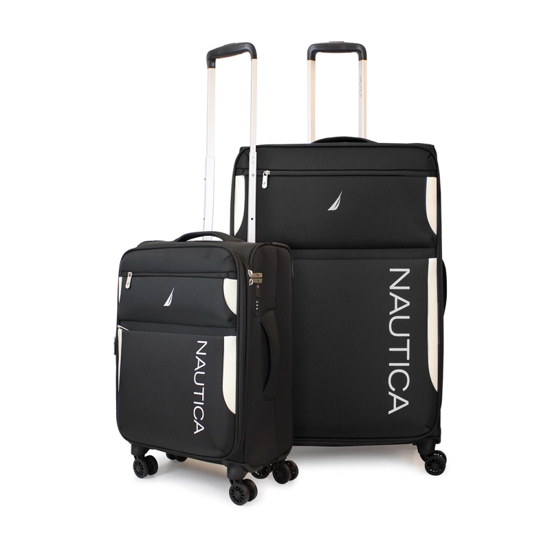 PACK 2 MALETAS BLANDAS DE TELA S+L NAUTICA MARBELLA 10K Y 23K NEGRA - 1