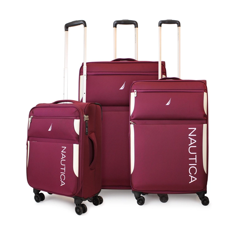 SET DE 3 MALETAS BLANDAS DE TELA S+M+L NAUTICA MARBELLA BURDEO - 1
