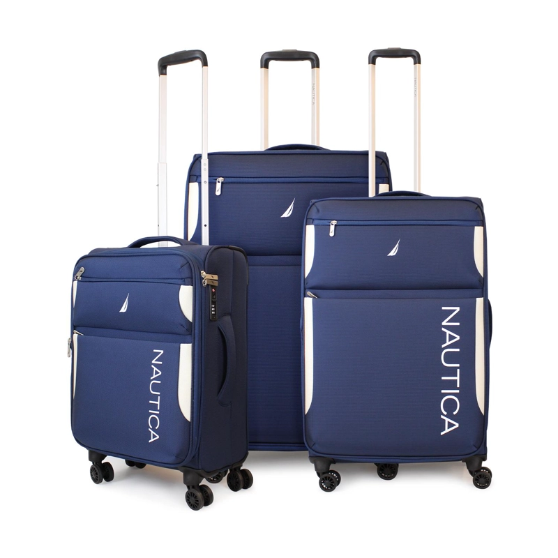 SET DE 3 MALETAS BLANDAS DE TELA S+M+L NAUTICA MARBELLA AZUL - 1