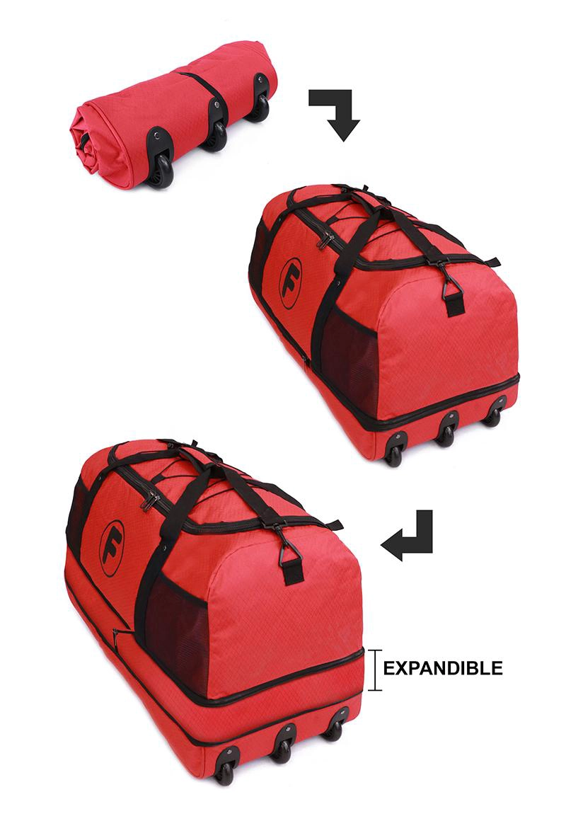 PACK 2 BOLSOS F GOLIAT XL ENROLLABLE 130LTS NEGRO Y ROJO - 4