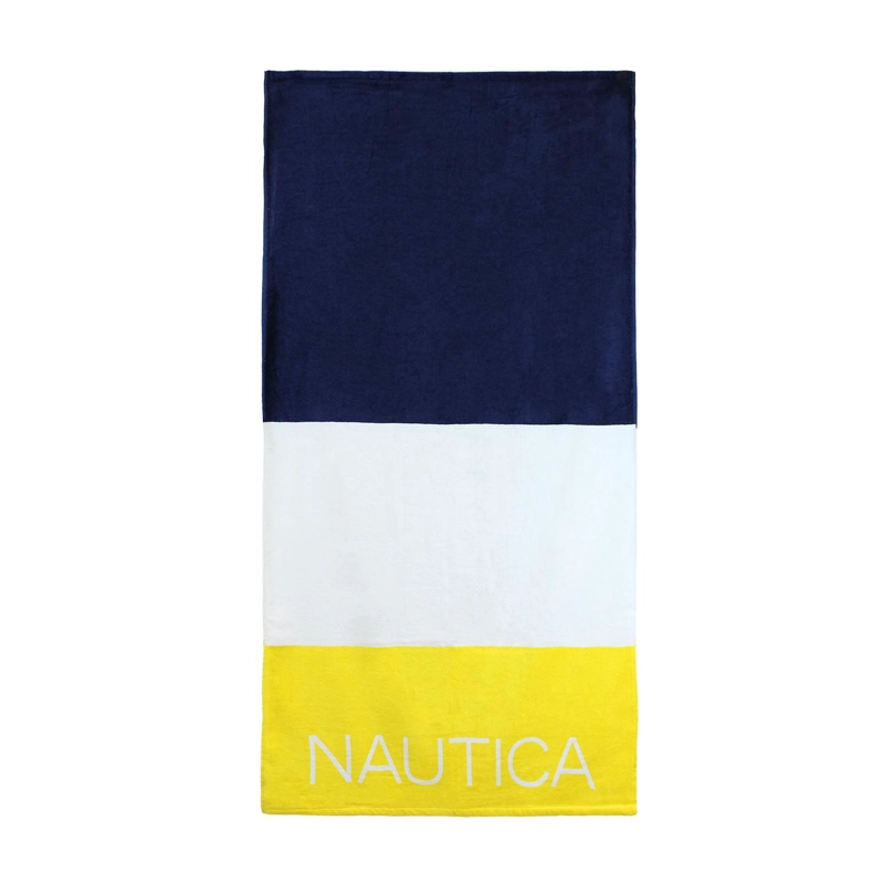TOALLA DE PLAYA NAUTICA 100% ALGODON 160X80 DISEÑO TRICOLOR - 1