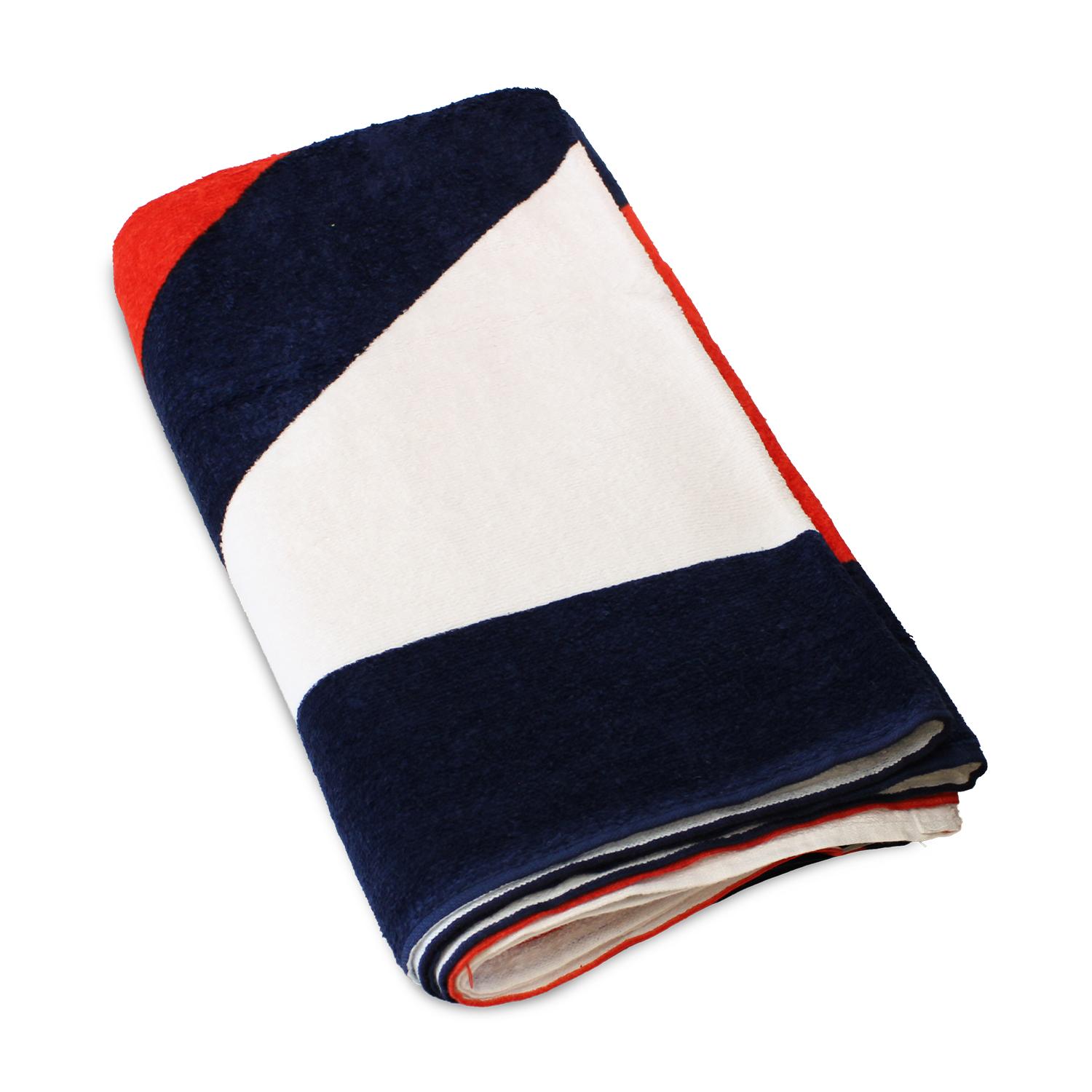 TOALLA DE PLAYA NAUTICA 100% ALGODON 160X80 DISEÑO N TRICOLOR - 4