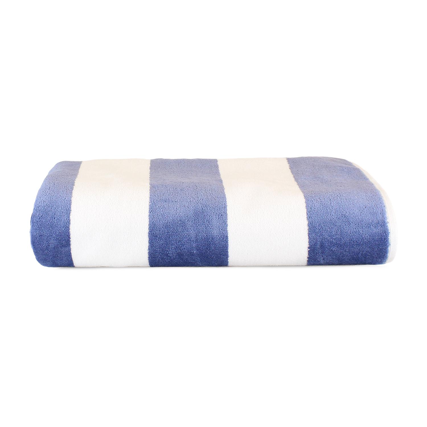 TOALLA DE PLAYA NAUTICA 100% ALGODON 163X81 DISEÑO RAYAS AZUL - 4