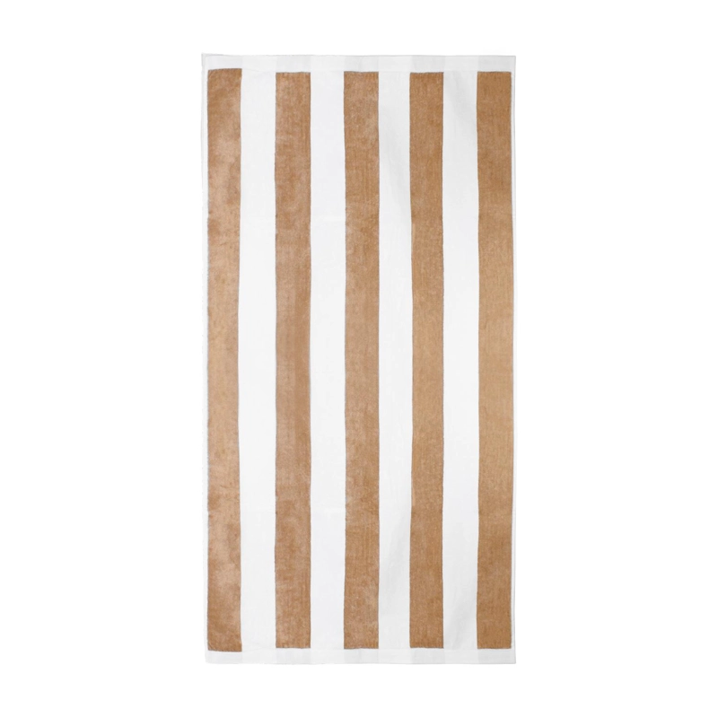 TOALLA DE PLAYA NAUTICA 100% ALGODON 163X81 DISEÑO RAYAS BEIGE - 3