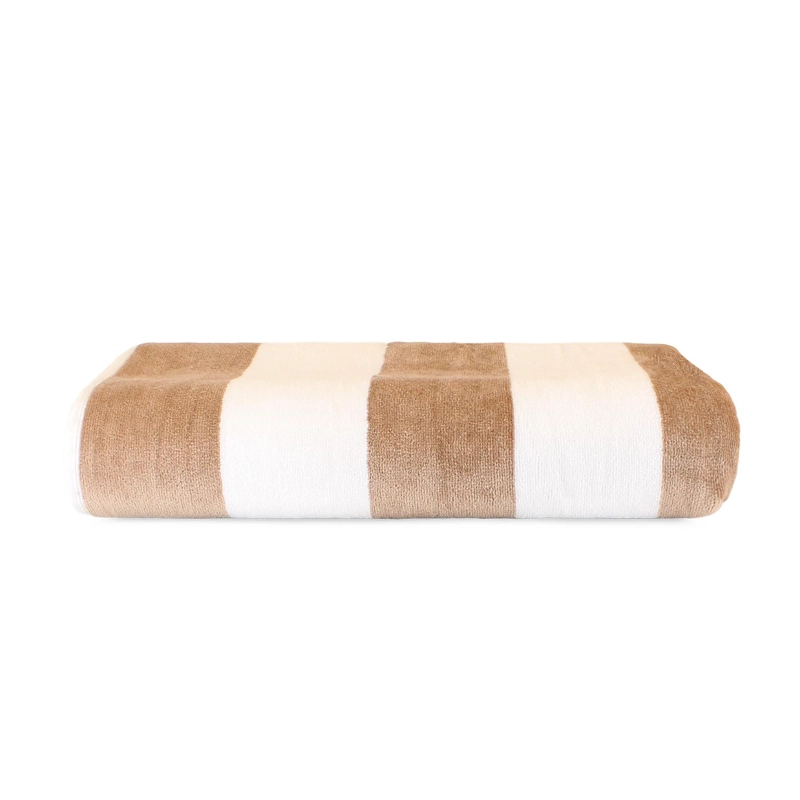 TOALLA DE PLAYA NAUTICA 100% ALGODON 163X81 DISEÑO RAYAS BEIGE - 4