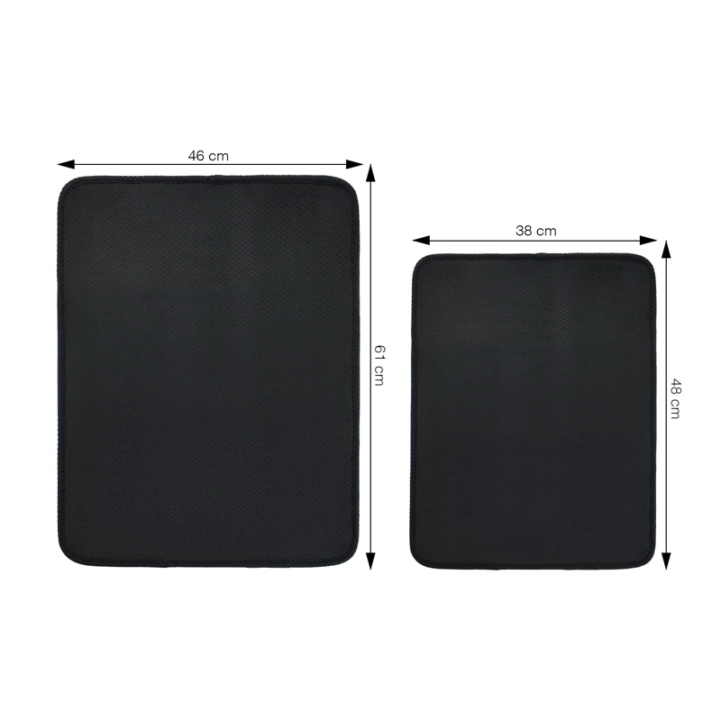SET 2 TAPETES SECAPLATOS ALTA ABSORCIÓN NAUTICA HOME PARA COCINA - NEGRO - 3