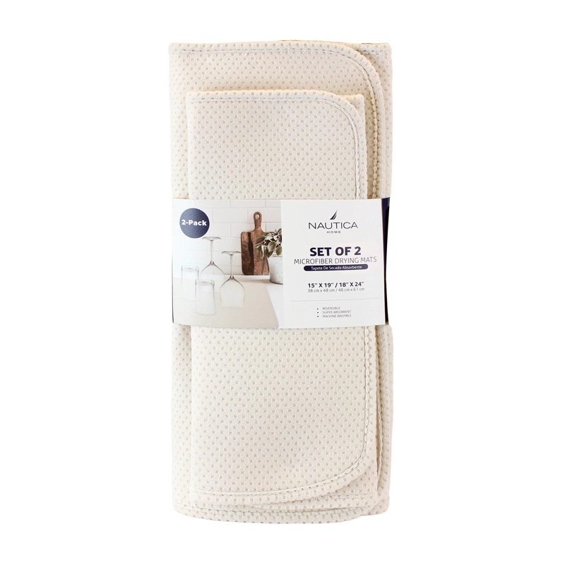 SET 2 TAPETES SECAPLATOS ALTA ABSORCIÓN NAUTICA HOME PARA COCINA - BEIGE - 4