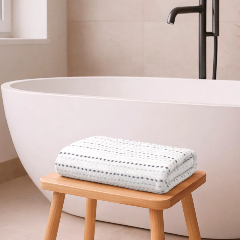 TOALLA DE BAÑO STRIPE NAUTICA HOME 100% ALGODON76X137CM WHITE - 1