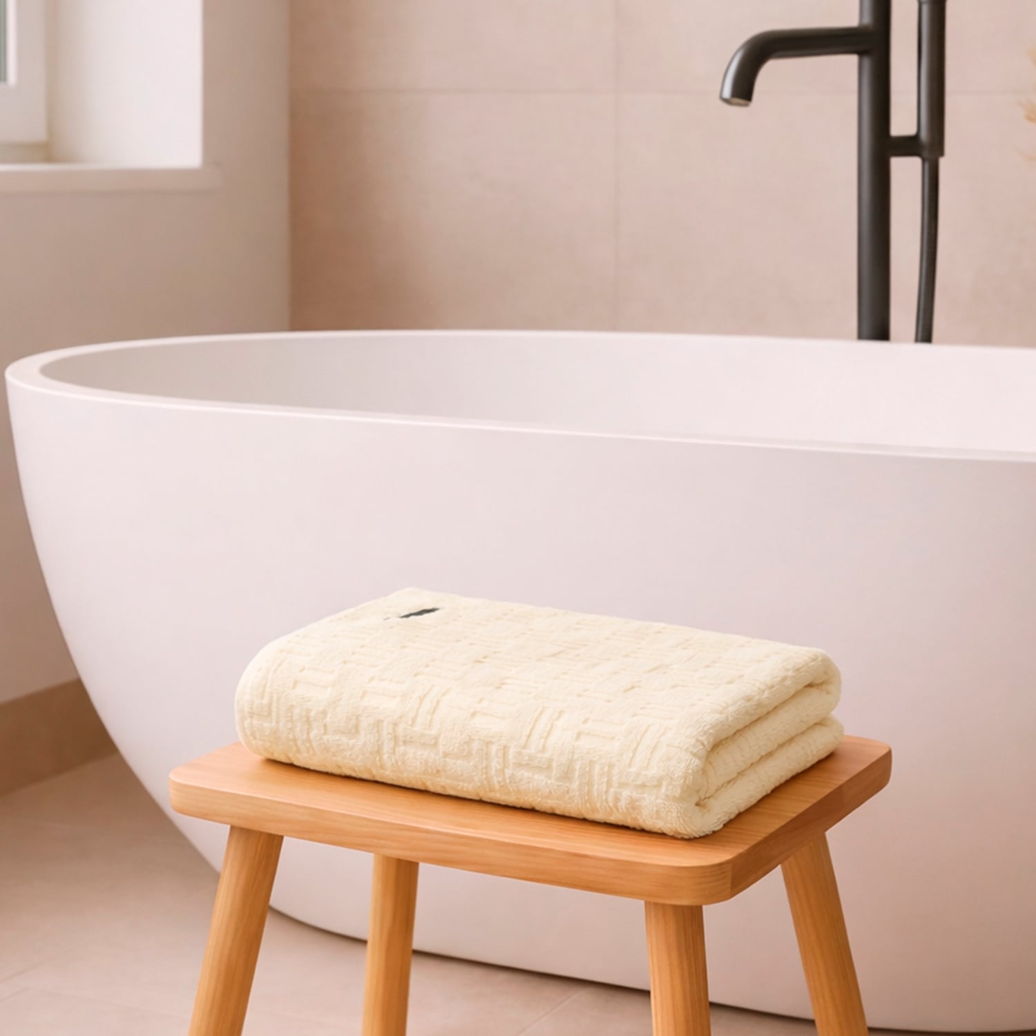 TOALLA DE BAÑO CUERPO SAVOY NAUTICA HOME 76X137CM 100% ALGODON ULTRA SUAVE CREMA - 1