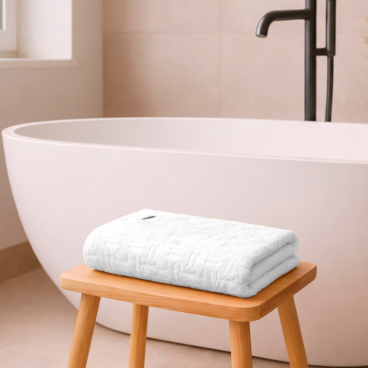 TOALLA DE BAÑO CUERPO SAVOY NAUTICA HOME 76X137CM 100% ALGODON ULTRA SUAVE BLANCA - 1