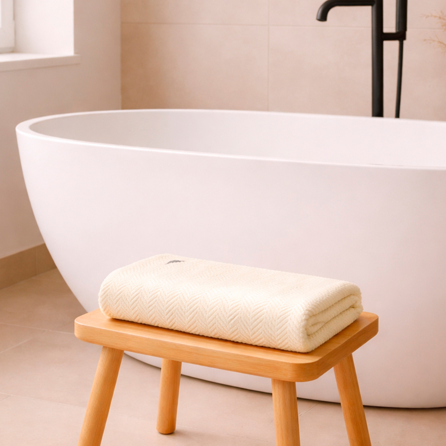 TOALLA DE BAÑO CUERPO VIS NAUTICA HOME 100% ALGODON SUAVE 76X137CM CREMA - 1
