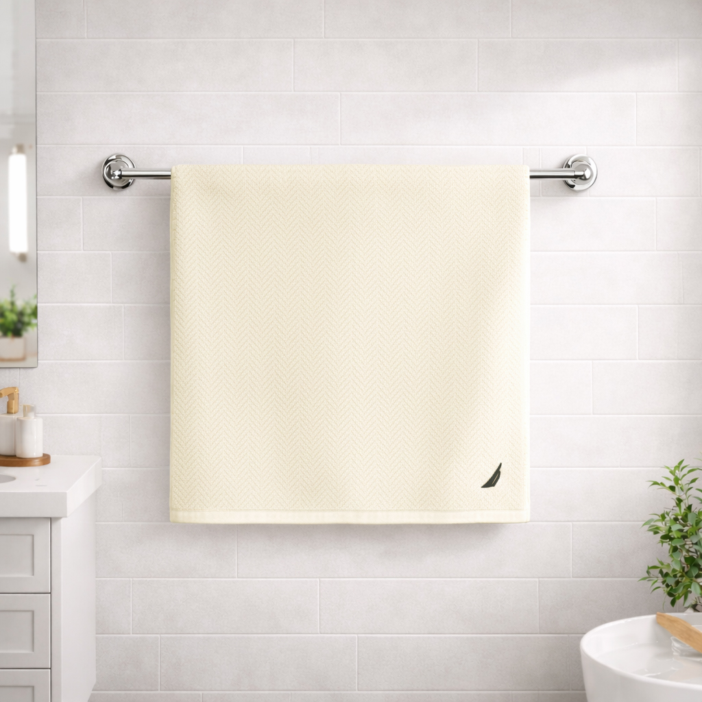 TOALLA DE BAÑO CUERPO VIS NAUTICA HOME 100% ALGODON SUAVE 76X137CM CREMA - 2