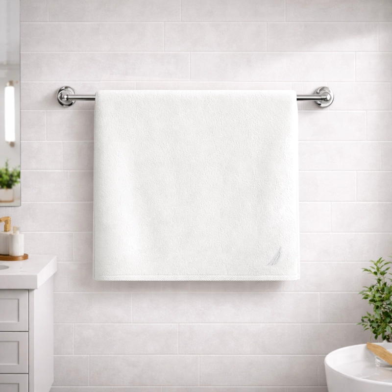 TOALLA DE BAÑO CUERPO NAUTICA HOME 100% ALGODON ALTA CALIDAD 76X152CM WHITE - 2