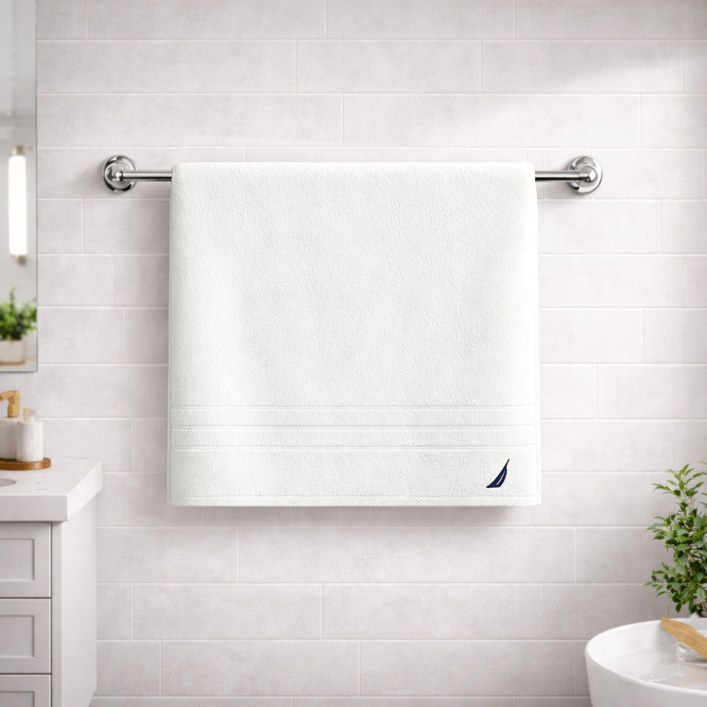 TOALLA DE BAÑO CUERPO NAUTICA HOME 100% ALGODON 76X137CM BLANCA - 2