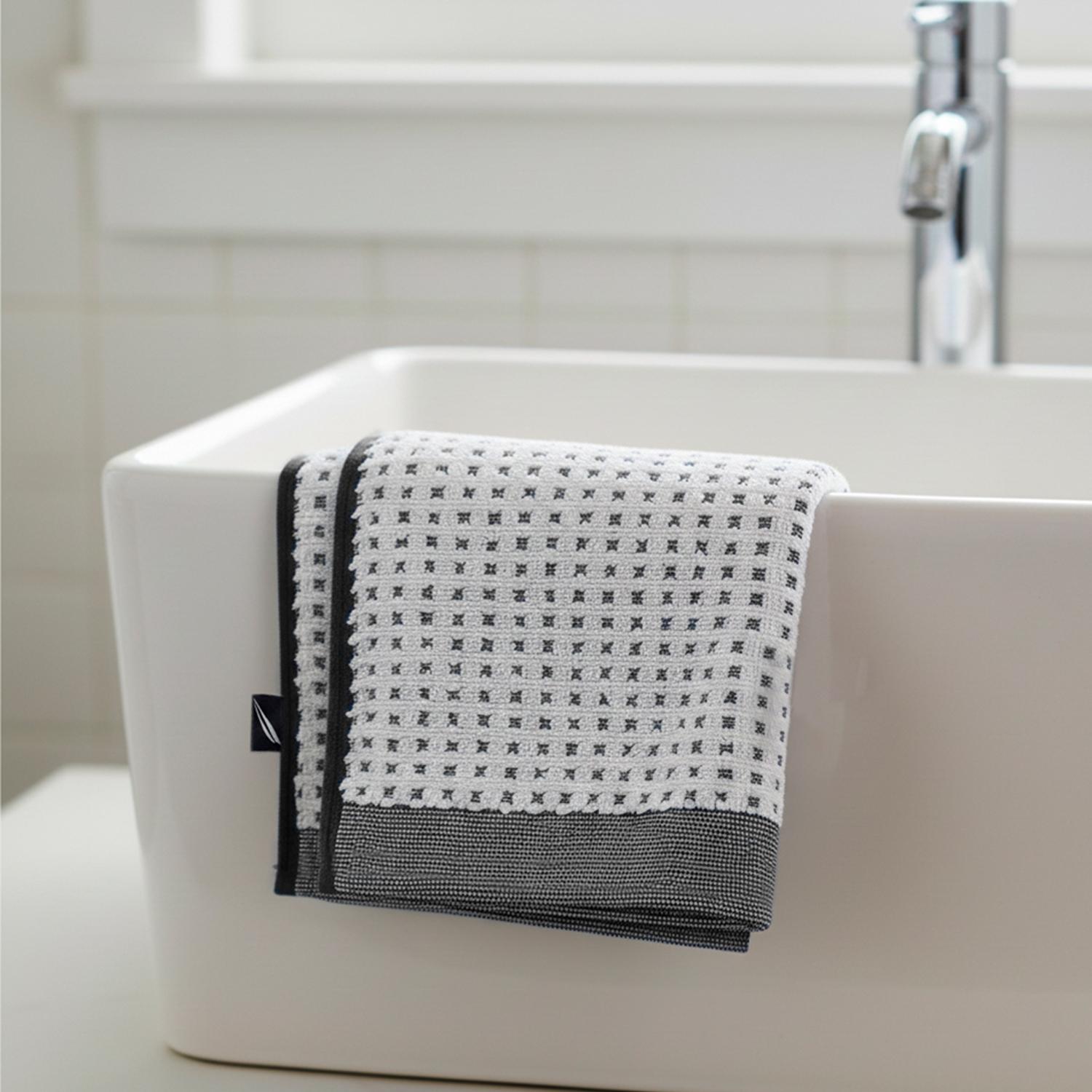TOALLA DE MANOS MARA NAUTICA HOME 40X60 BLANCA-NEGRA - 1