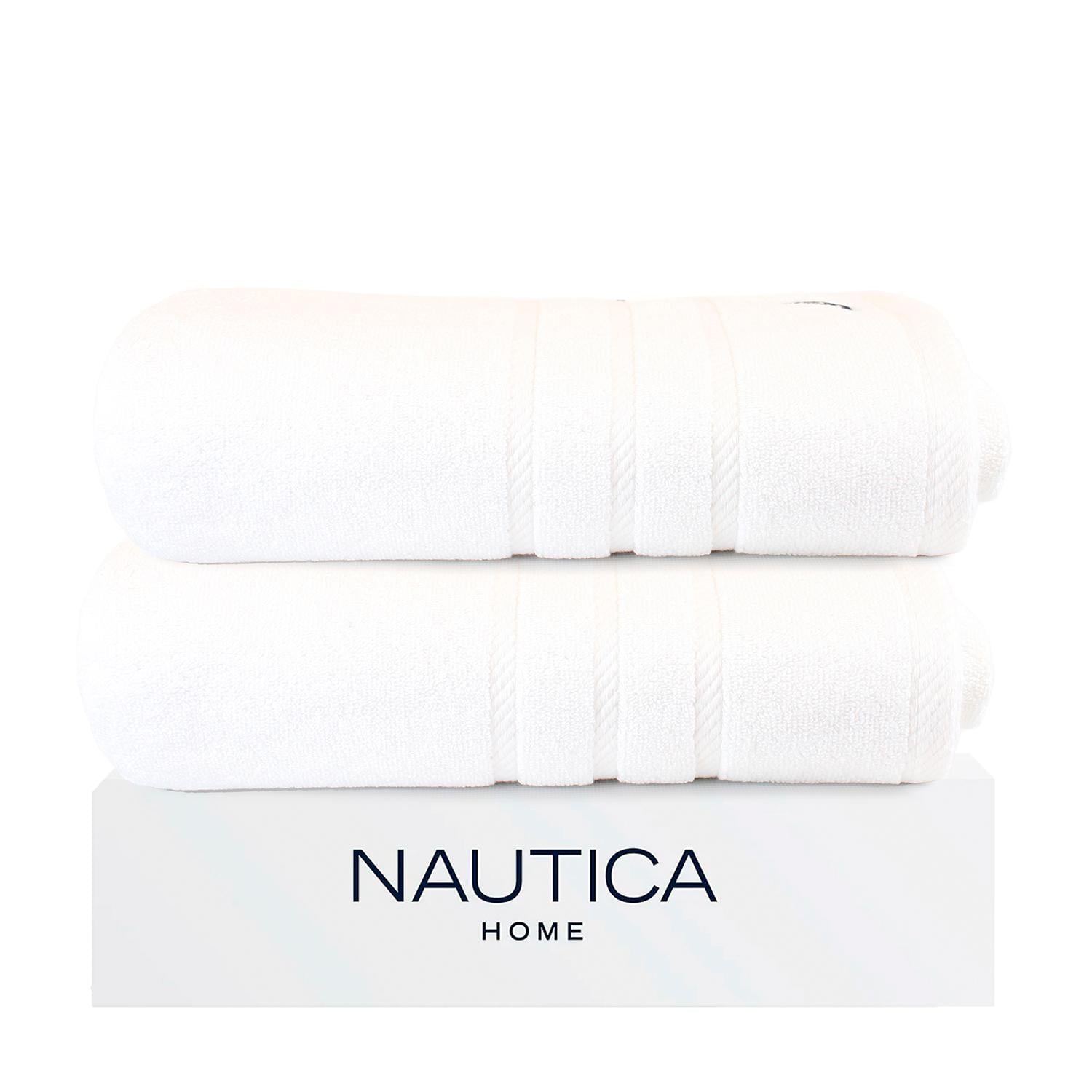 PACK 2 TOALLAS DE BAÑO NAUTICA HOME 100% ALGODON 76X137CM BLANCA - 1