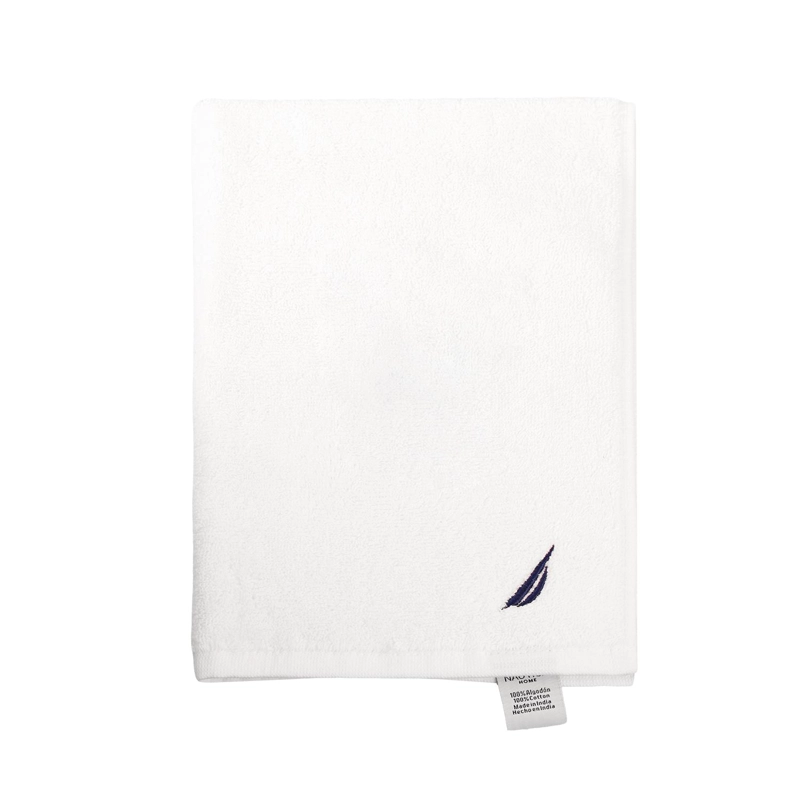 TOALLA PARA MANOS NAUTICA 100% ALGODON TEXTURA ESPONJOSA BLANCA-AZUL - 2