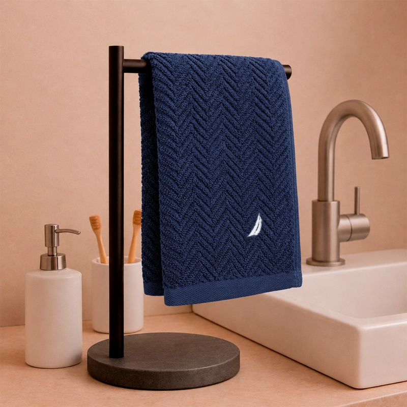 TOALLA DE CARA VIS NAUTICA 100% ALGODON 30X50CM PIELES SENSIBLES AZUL MARINO - 1