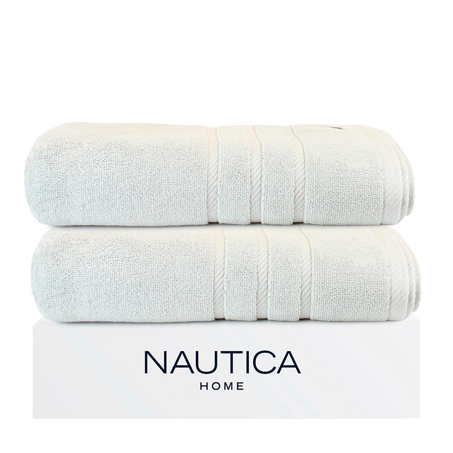 PACK 2 TOALLAS DE BAÑO NAUTICA HOME 100% ALGODON 76X137CM GRIS CLARO - 1