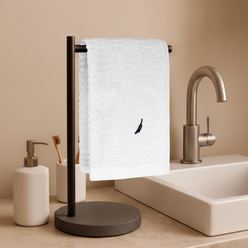 TOALLA DE CARA SAVOY NAUTICA 100% ALGODON 30X50CM HIPOALERGENICA BLANCA - 1