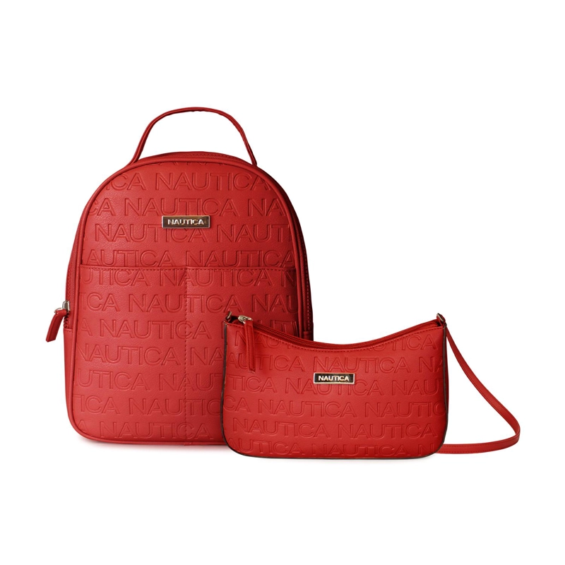PACK NAUTICA MOCHILA QUEEN + CARTERA LADY ROJA - 1