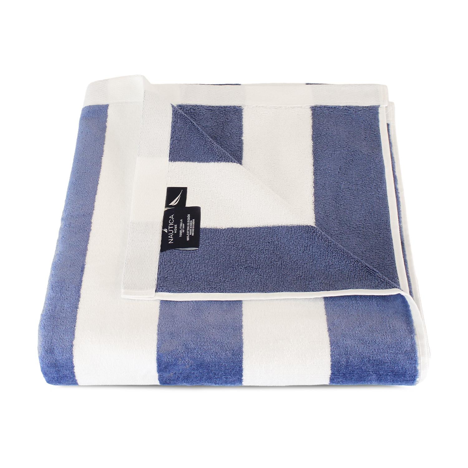 2 TOALLAS DE PLAYA NAUTICA HOME 100% ALGODON 163X81CM CABANA AZUL - 2