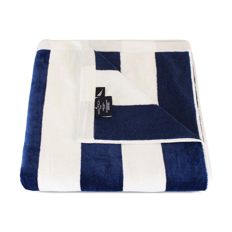 2 TOALLAS DE PLAYA NAUTICA HOME 100% ALGODON 163X81CM CABANA AZUL MARINO - 2