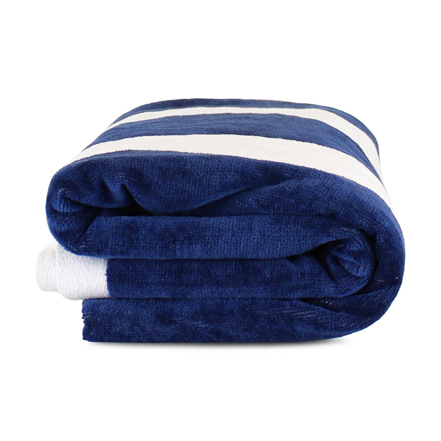 2 TOALLAS DE PLAYA NAUTICA HOME 100% ALGODON 163X81CM CABANA AZUL MARINO - 5