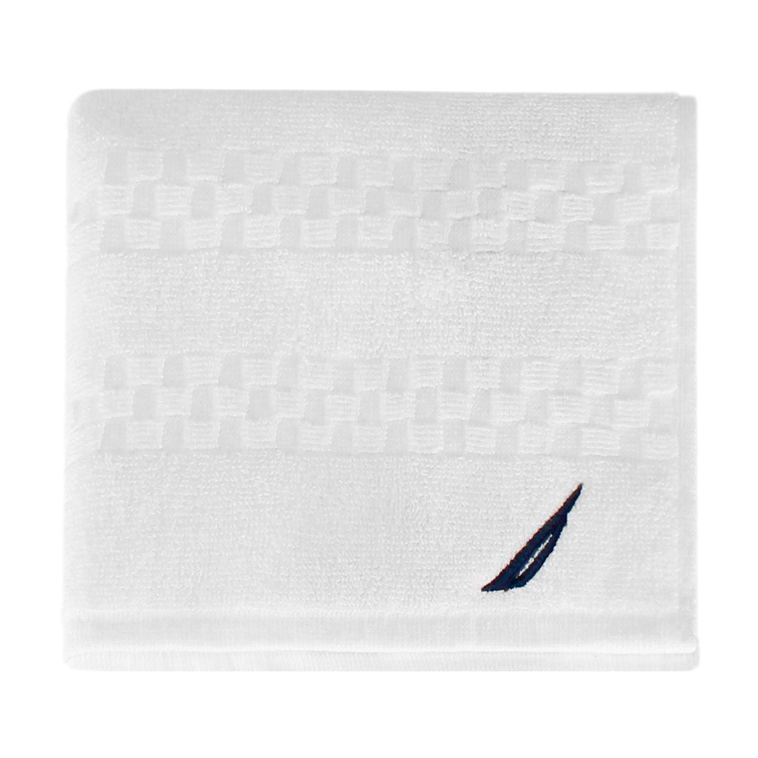 TOALLA DE MANOS NAUTICA SIGNATURE 100% ALGODON SUAVIDAD Y ABSORBENCIA BLANCA - 4