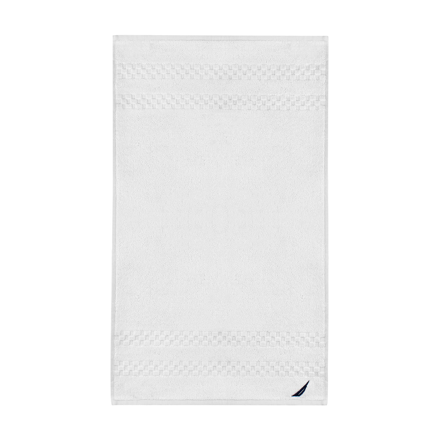 TOALLA DE MANOS NAUTICA SIGNATURE 100% ALGODON SUAVIDAD Y ABSORBENCIA BLANCA - 5