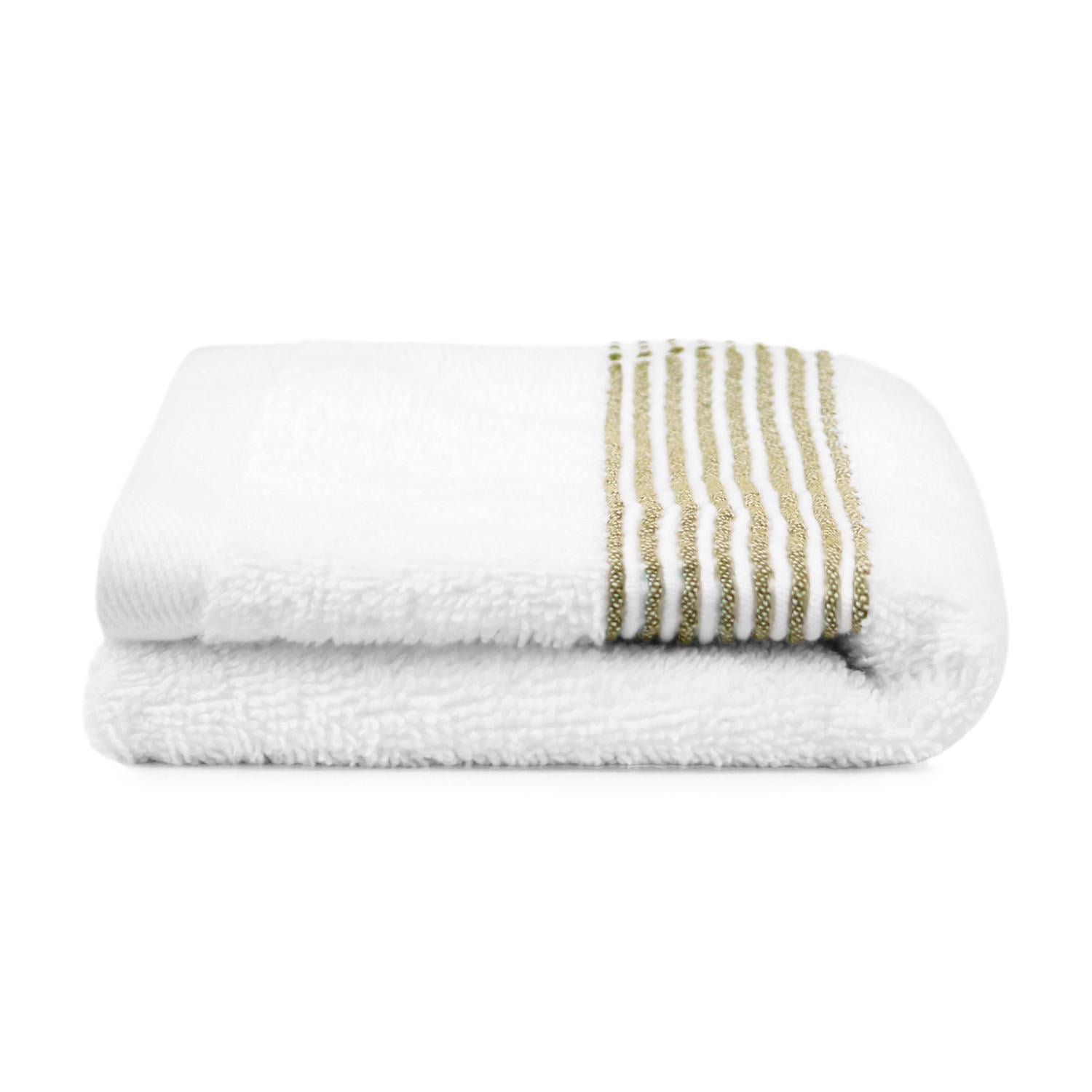 TOALLA PARA MANOS MAV NAUTICA 100% ALGODON ALTA CALIDAD BLANCA-VERDE - 2