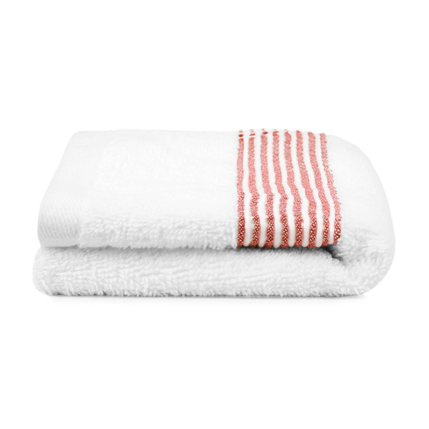 TOALLA PARA MANOS MAV NAUTICA 100% ALGODON ALTA CALIDAD BLANCA-ROJO - 2