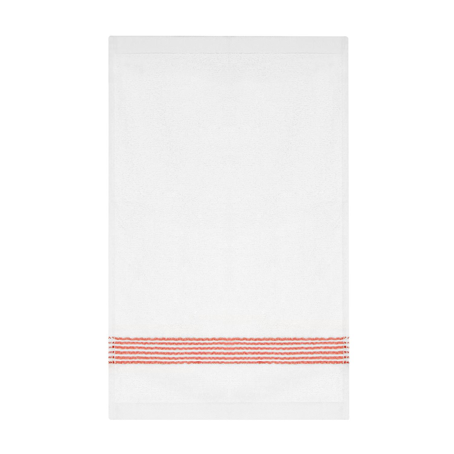 TOALLA PARA MANOS MAV NAUTICA 100% ALGODON ALTA CALIDAD BLANCA-ROJO - 4