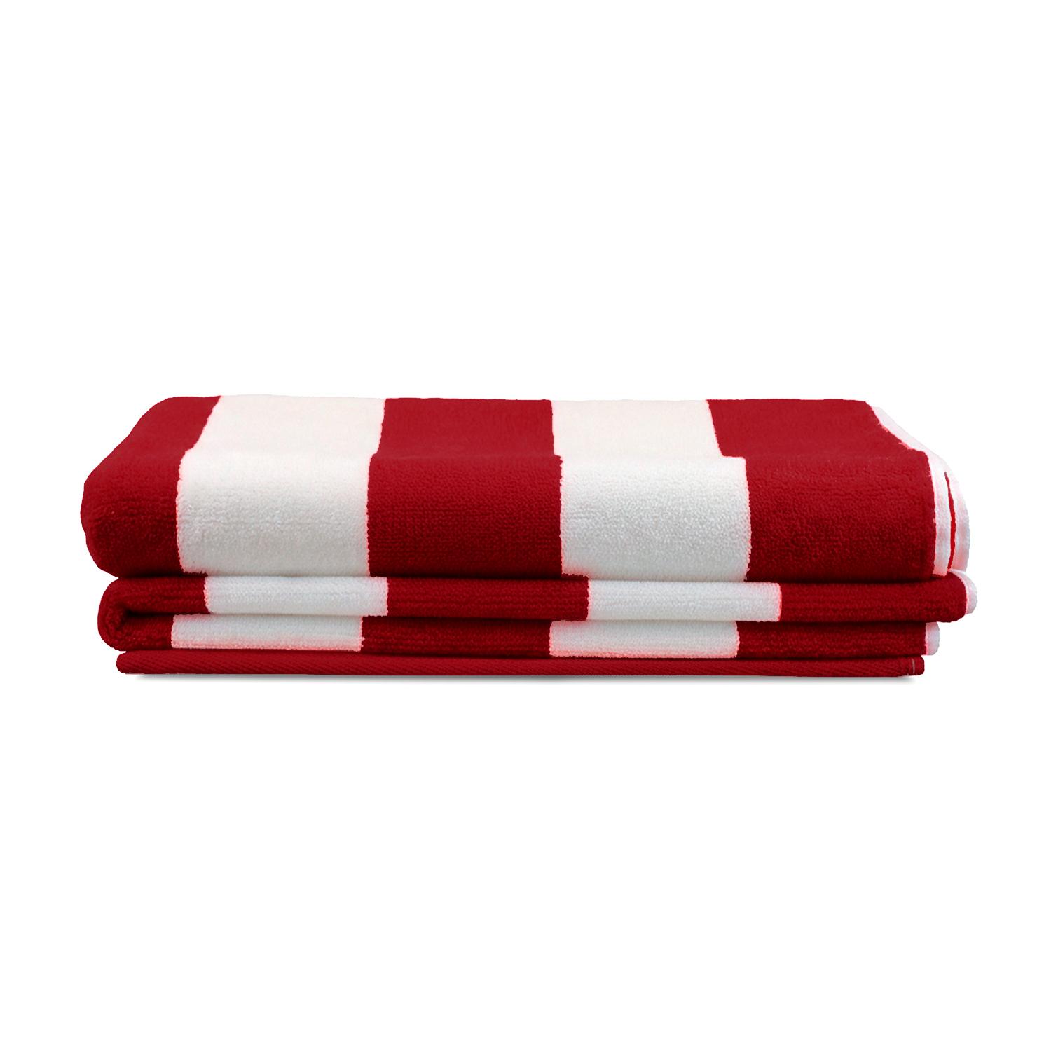2 TOALLAS DE PLAYA 100% ALGODON 163X81CM CABANA ROJA - 6