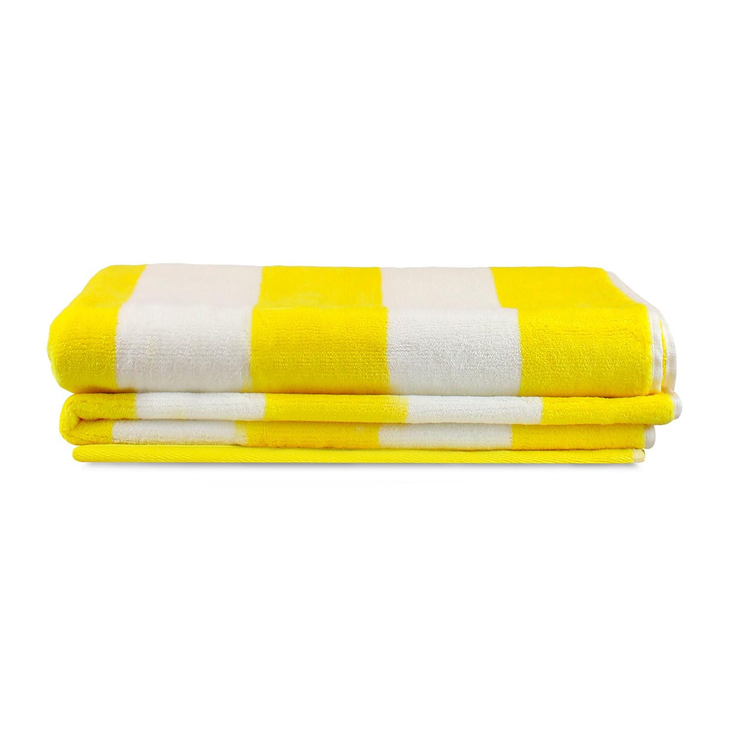 2 TOALLAS DE PLAYA 100% ALGODON 163X81CM CABANA AMARILLA - 6
