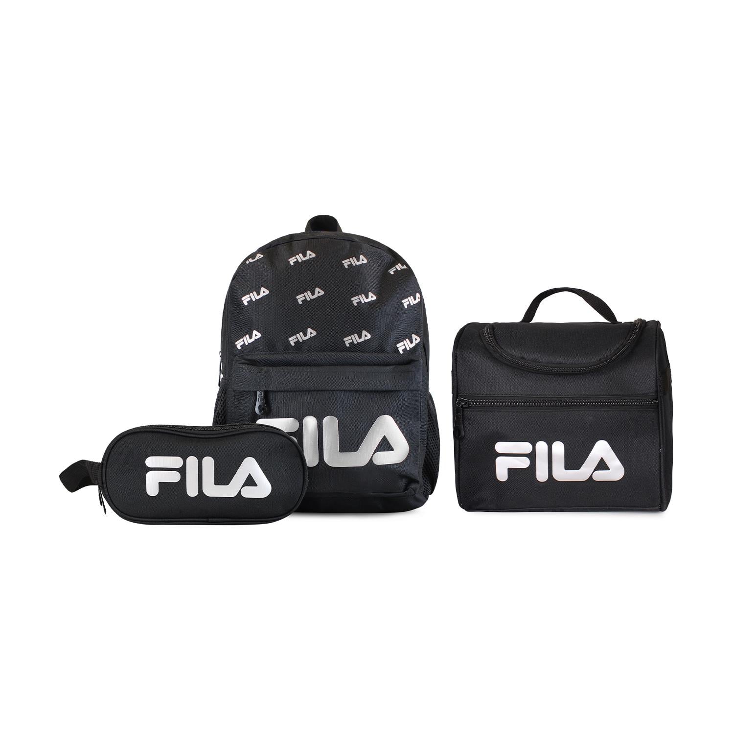 SET FILA MOCHILA 10LTS URBANIX + LONCHERA TE RMICA + ESTUCHE SPARK NEGRO-SILVER - 1