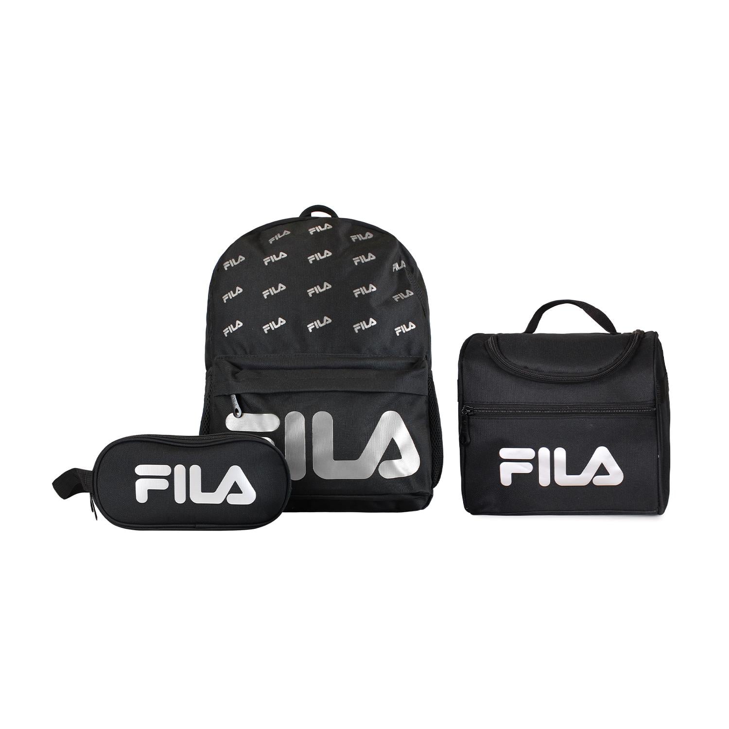SET FILA MOCHILA 16LTS URBANIX + LONCHERA TE RMICA + ESTUCHE SPARK NEGRO-SILVER - 1