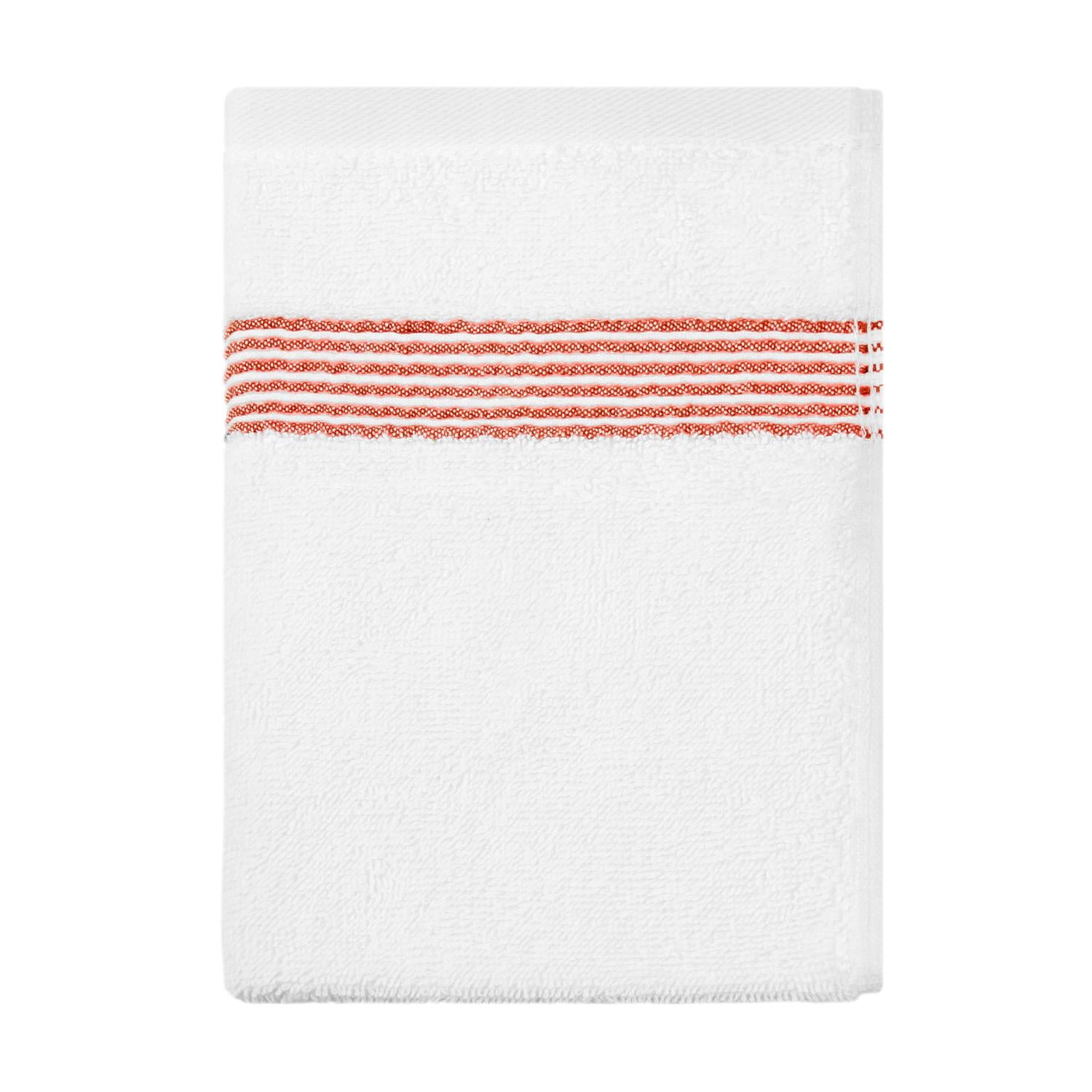 SET 2 TOALLAS NAUTICA MAV CARA+MANO 100% ALGODON ALTA CALIDAD BLANCO-ROJO - 3