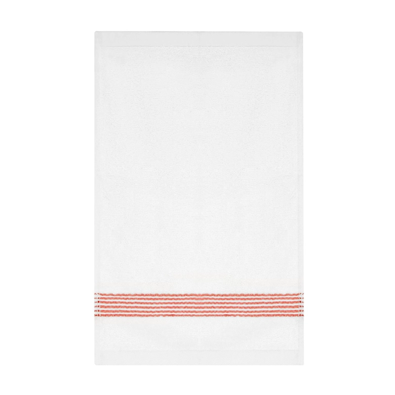 SET 2 TOALLAS NAUTICA MAV CARA+MANO 100% ALGODON ALTA CALIDAD BLANCO-ROJO - 7