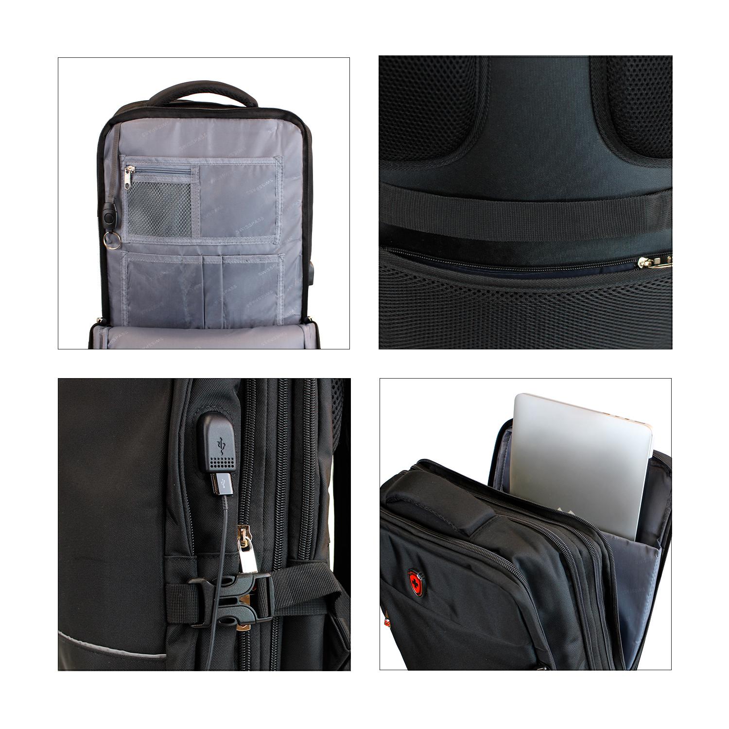 MOCHILA EJECUTIVA DE VIAJE CON PORTANOTEBOOK Y USB CONECTAGO BLACK - 4