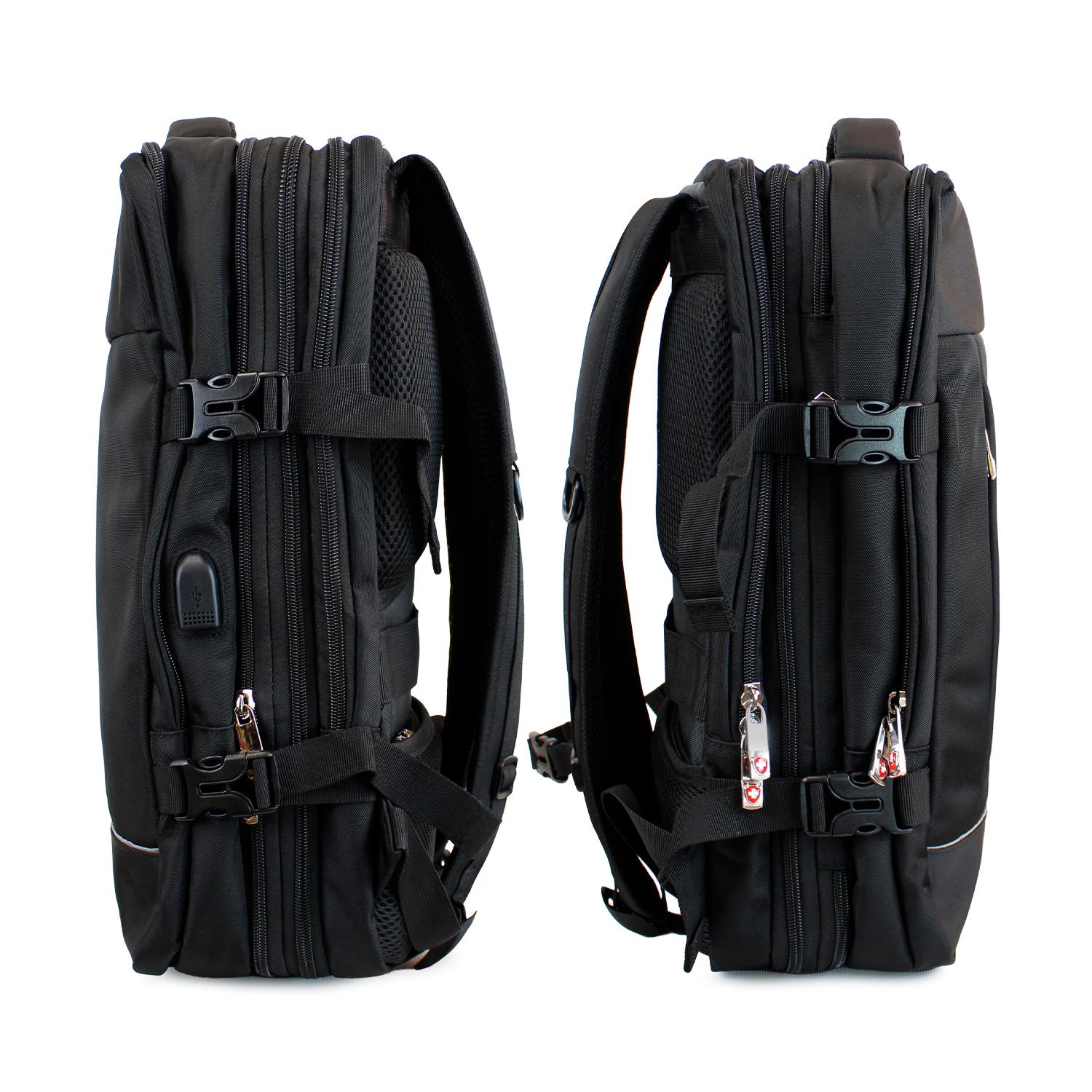 MOCHILA EJECUTIVA DE VIAJE CON PORTANOTEBOOK Y USB CONECTAGO BLACK - 5
