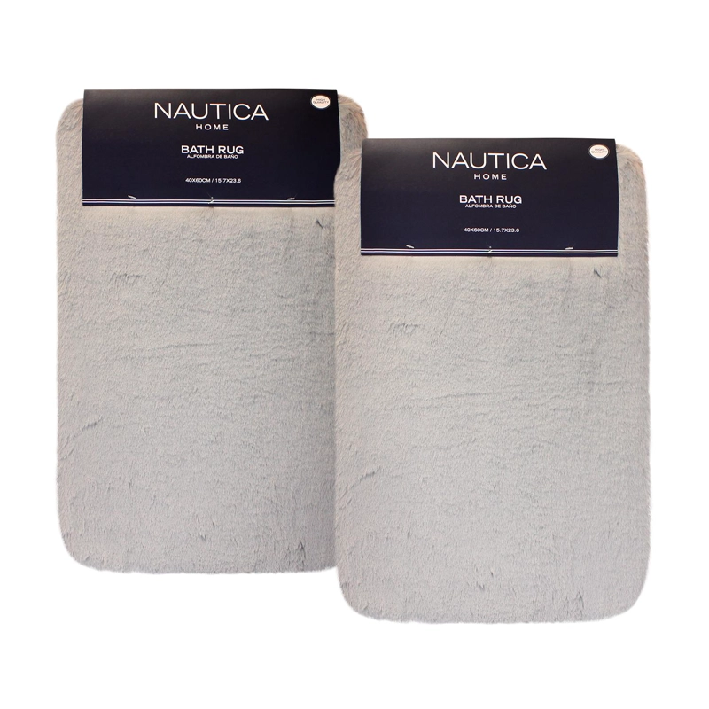 PACK 2 ALFOMBRAS DE BAÑO NAUTICA HOME ULTRA SUAVE 40X60CM GRIS CLARO - 1